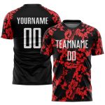 Custom Sublimation Soccer Jersey Red White Black Style 8282 Custom Red White-Black Sublimation Soccer Uniform Jersey Style