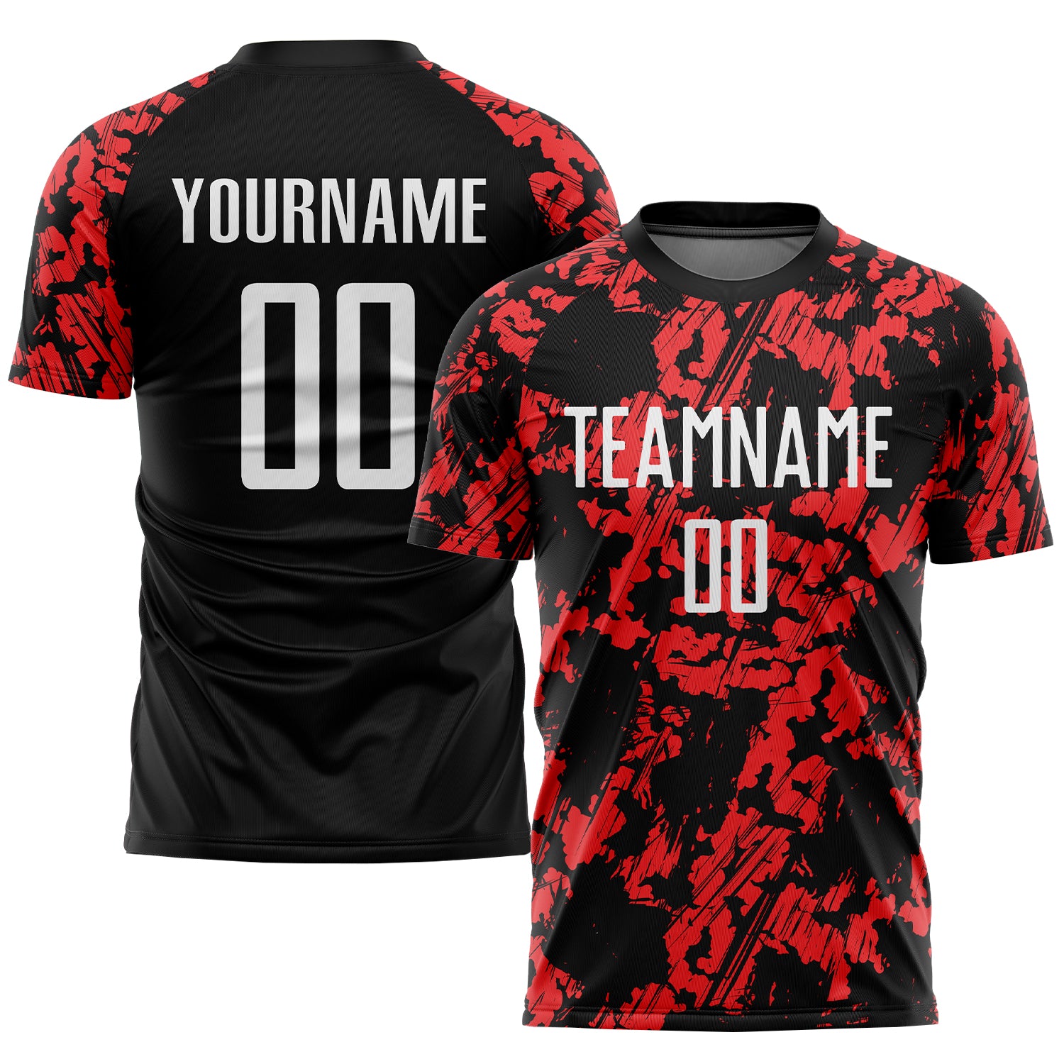 Custom Sublimation Soccer Jersey Red White Black Style 8282 Custom Red White-Black Sublimation Soccer Uniform Jersey Style