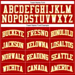 Custom Authentic Basketball Jersey Red White Gold Retro Design Custom Red White-Gold Authentic Throwback Basketball Jersey - Image 3