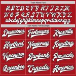 Custom Bomber Varsity Letterman Jacket Red White Gray Black Full-Snap Custom Red White Gray-Black Bomber Full-Snap Varsity - Image 4