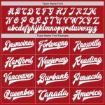 Red White Gray Bomber Varsity Letterman Two Tone Jacket Custom Full-Snap Custom Red White-Gray Bomber Full-Snap Varsity Letterman - Image 4