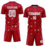 Custom Soccer Uniform Jersey - Red and White Home Design, Sublimation Fabric, Personalized Sports Apparel Custom Red White - Image 2