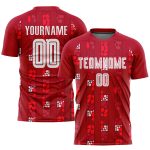 Custom Soccer Uniform Jersey - Red and White Home Design, Sublimation Fabric, Personalized Sports Apparel Custom Red White