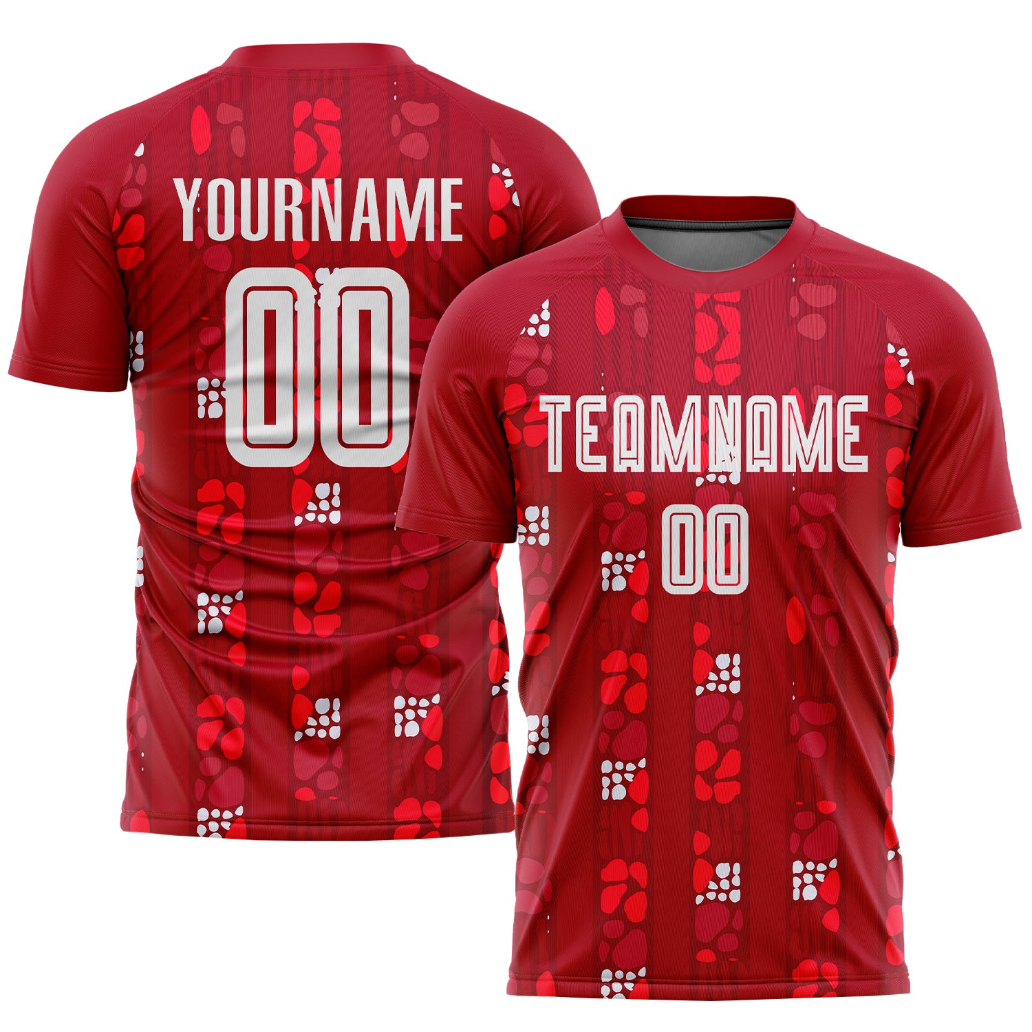 Custom Soccer Uniform Jersey - Red and White Home Design, Sublimation Fabric, Personalized Sports Apparel Custom Red White