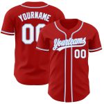 Custom Authentic Baseball Jersey in Red, White, and Light Blue Custom Red White-Light Blue Authentic Baseball Jersey