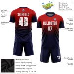 Custom Sublimation Soccer Jersey - Red White Navy Fade Fashion Uniform Custom Red White-Navy Sublimation Fade Fashion Soccer - Image 3
