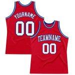 Custom Authentic Red White-Royal Throwback Basketball Jersey for Men Custom Red White-Royal Authentic Throwback Basketball
