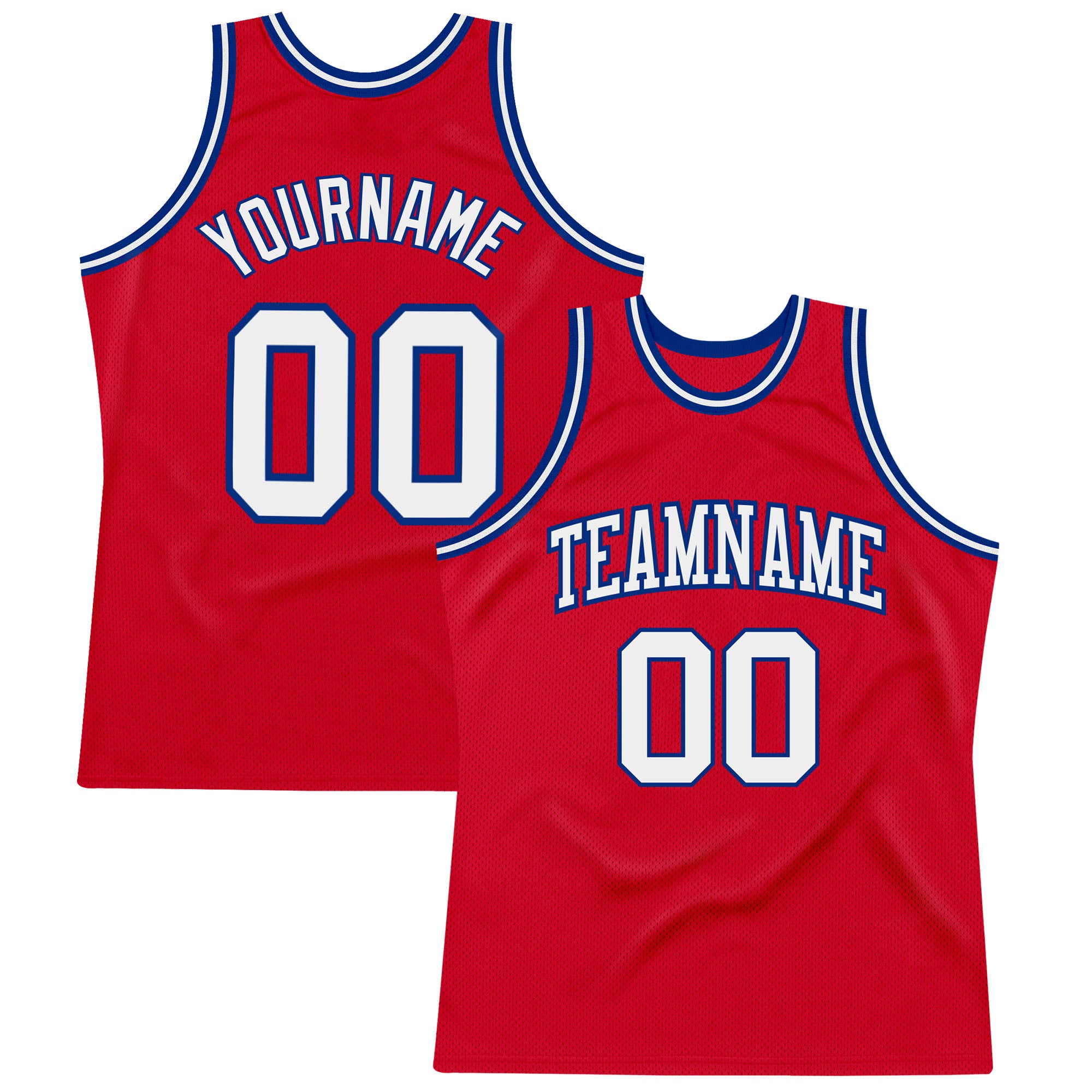 Custom Authentic Red White-Royal Throwback Basketball Jersey for Men Custom Red White-Royal Authentic Throwback Basketball