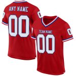 Custom Red White Royal Football Jersey Authentic Throwback Mesh Design Custom Red White-Royal Mesh Authentic Throwback Football