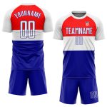 Custom Croatian Flag Soccer Jersey - Red White Royal Sublimation Uniform Custom Red White-Royal Sublimation Croatian Flag - Image 2