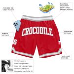 Authentic Red White Silver Gray Basketball Shorts - Custom Throwback Design Custom Red White-Silver Gray Authentic Throwback - Image 2