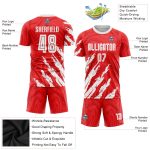 Custom Sublimation Soccer Jersey - Red and White Team Uniform Custom Red White Sublimation Soccer Uniform Jersey - Image 3