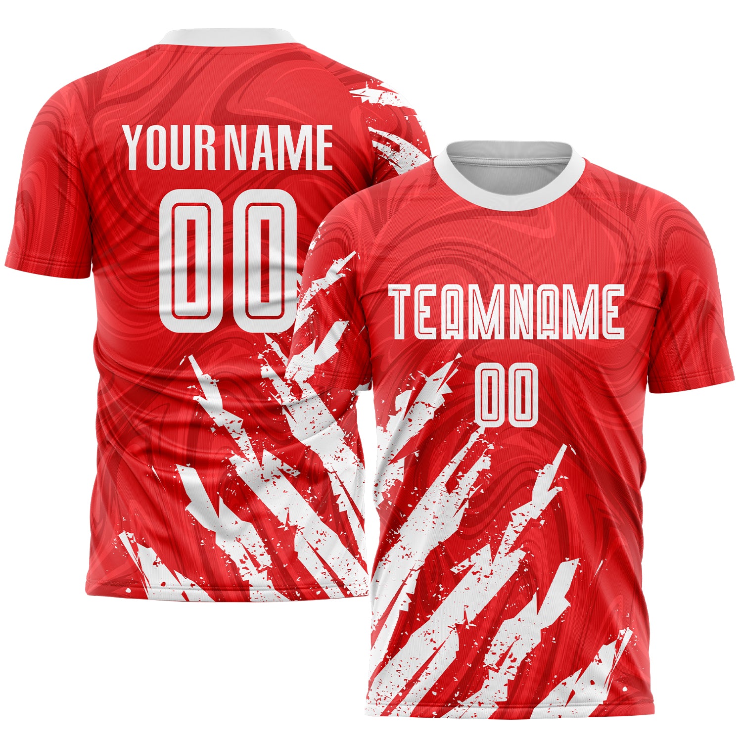 Custom Red White Sublimation Soccer Uniform Jersey Custom Sublimation Soccer Jersey - Red and White Team Uniform Custom Red White Sublimation Soccer Uniform Jersey - Image 1
