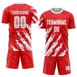 Custom Sublimation Soccer Jersey - Red and White Team Uniform Custom Red White Sublimation Soccer Uniform Jersey - Image 2