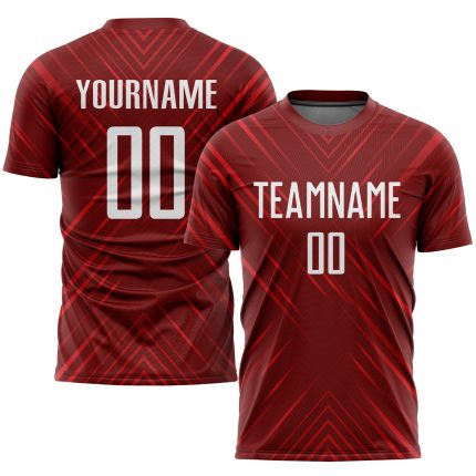 Custom Red White Soccer Jersey Sublimation Uniform Style 5563 - Perfect for Teams and Training Custom Red White Sublimation