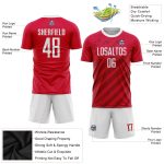 Custom Red White Soccer Jersey Sublimation Uniform, Style 6182 - Team Sports Apparel Custom Red White Sublimation Soccer - Image 3