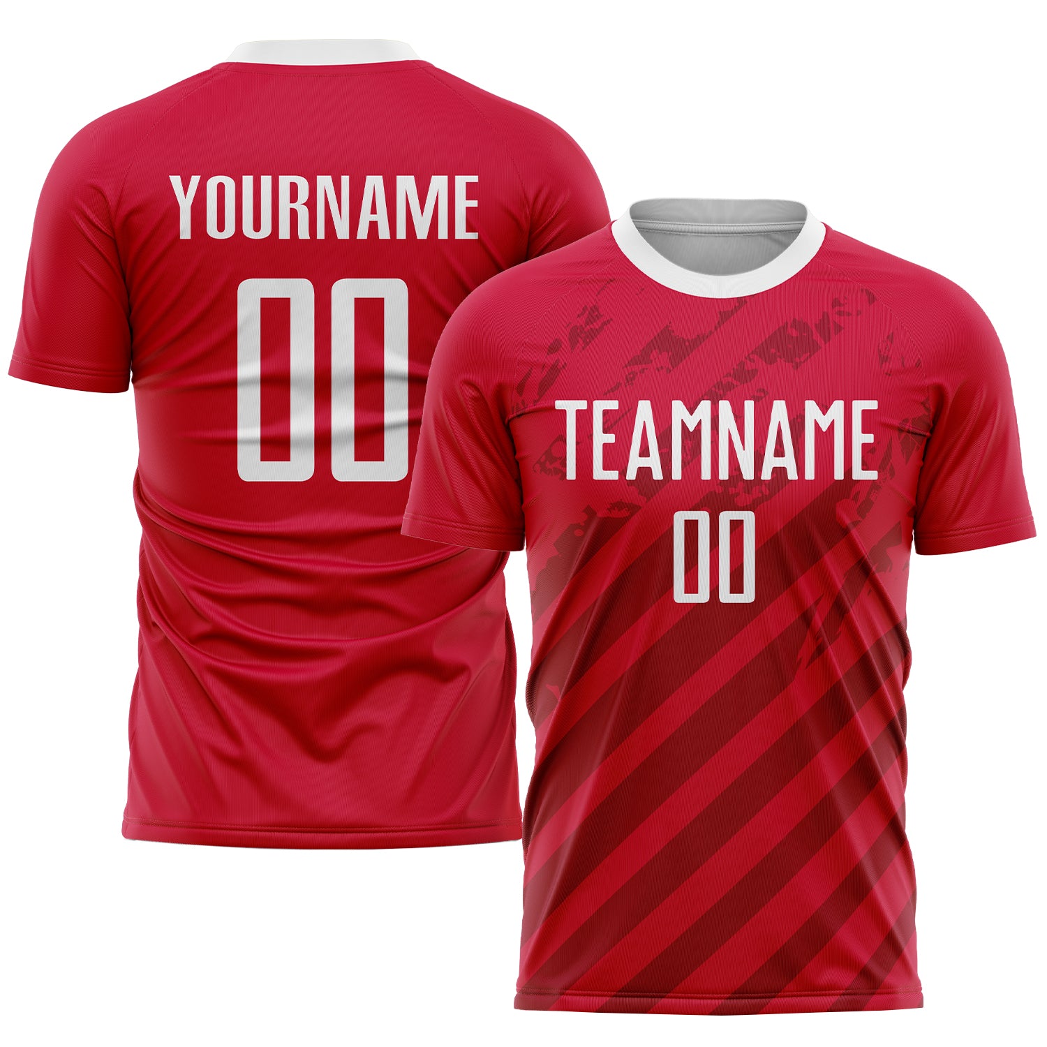 Custom Red White Soccer Jersey Sublimation Uniform, Style 6182 - Team Sports Apparel Custom Red White Sublimation Soccer
