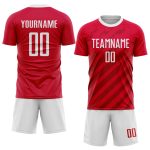 Custom Red White Soccer Jersey Sublimation Uniform, Style 6182 - Team Sports Apparel Custom Red White Sublimation Soccer - Image 2