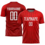 Custom Sublimation Soccer Jersey Red White Style 6568 - Personalized Sports Uniform Custom Red White Sublimation Soccer Uniform