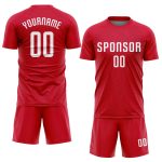 Red White Custom Soccer Jersey Sublimation Uniform Style 7421 Custom Red White Sublimation Soccer Uniform Jersey Style 7421 - Image 2