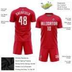 Red White Custom Soccer Jersey Sublimation Uniform Style 7421 Custom Red White Sublimation Soccer Uniform Jersey Style 7421 - Image 3