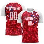 Custom Red White Soccer Uniform Jersey Sublimation Style 7577 - Performance Sportswear Custom Red White Sublimation Soccer