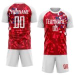 Custom Red White Soccer Uniform Jersey Sublimation Style 7577 - Performance Sportswear Custom Red White Sublimation Soccer - Image 2