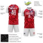 Custom Red White Soccer Uniform Jersey Sublimation Style 7577 - Performance Sportswear Custom Red White Sublimation Soccer - Image 3