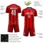 Custom Sublimation Soccer Jersey Red White Style 7919 - High-Quality Athletic Uniform Custom Red White Sublimation Soccer - Image 3