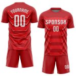 Custom Soccer Uniform Jersey Red White Sublimation Style 8098 - Personalized Athletic Wear Custom Red White Sublimation Soccer - Image 2