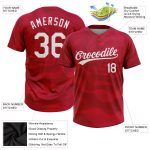 Custom Red White Two-Button Softball Jersey for Unisex - Comfortable and Stylish Athletic Wear Custom Red White Two-Button - Image 3