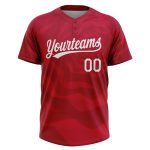 Custom Red White Two-Button Softball Jersey for Unisex - Comfortable and Stylish Athletic Wear Custom Red White Two-Button - Image 2