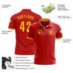 Custom Performance Golf Polo Shirt in Red and Yellow Color Combination Custom Red Yellow Performance Golf Polo Shirt - Image 3