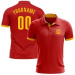 Custom Performance Golf Polo Shirt in Red and Yellow Color Combination Custom Red Yellow Performance Golf Polo Shirt