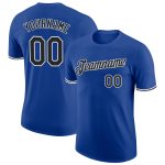 Custom Royal Black and White Performance T-Shirt for Men and Women, Breathable Activewear Custom Royal Black-White Performance
