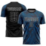 Custom Black and White Soccer Jersey - Royal Sublimation Uniform for Teams Custom Royal Black-White Sublimation Soccer Uniform