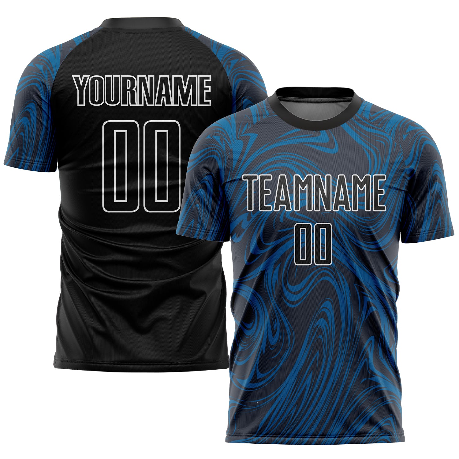 Custom Black and White Soccer Jersey - Royal Sublimation Uniform for Teams Custom Royal Black-White Sublimation Soccer Uniform