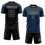 Custom Black and White Soccer Jersey - Royal Sublimation Uniform for Teams Custom Royal Black-White Sublimation Soccer Uniform - Image 2