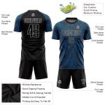 Custom Black and White Soccer Jersey - Royal Sublimation Uniform for Teams Custom Royal Black-White Sublimation Soccer Uniform - Image 3