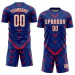 Custom Royal Red Soccer Jersey - Personalized Sublimation Uniform Custom Royal Cream-Red Sublimation Soccer Uniform Jersey - Image 2