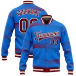 Custom 3D Pattern Varsity Letterman Jacket in Royal Crimson Cream, Full-Snap Bomber Style Custom Royal Crimson-Cream 3D Pattern