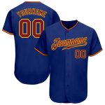 Custom Royal Crimson Gold Baseball Jersey - Authentic Team Sportswear Custom Royal Crimson-Gold Authentic Baseball Jersey