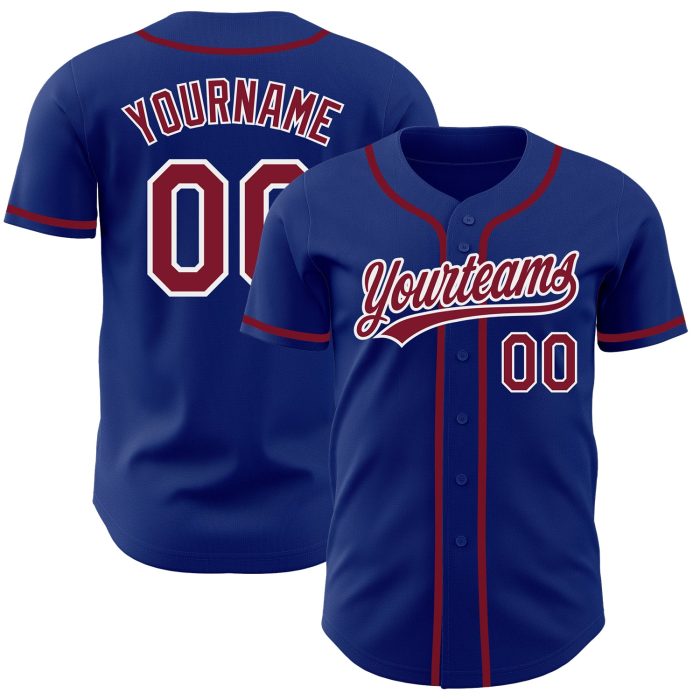 Custom Royal Crimson White Baseball Jersey Authentic Style 6174 Custom Royal Crimson-White Authentic Baseball Jersey Style - Image 1