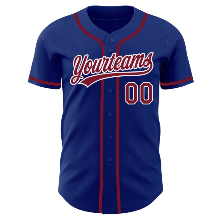 Custom Royal Crimson White Baseball Jersey Authentic Style 6174 Custom Royal Crimson-White Authentic Baseball Jersey Style - Image 2
