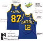 Custom Royal Gold Black Basketball Jersey - Authentic Throwback Style Custom Royal Gold-Black Authentic Throwback Basketball - Image 2