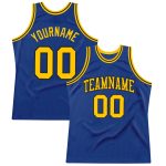 Custom Royal Gold Black Basketball Jersey - Authentic Throwback Style Custom Royal Gold-Black Authentic Throwback Basketball
