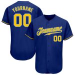 Custom Authentic Baseball Jersey in Royal Gold and Light Blue Custom Royal Gold-Light Blue Authentic Baseball Jersey
