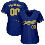 Custom Authentic Baseball Jersey in Royal Gold and Light Blue Custom Royal Gold-Light Blue Authentic Baseball Jersey - Image 2