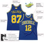 Custom Royal Gold Light Blue Basketball Jersey - Authentic Throwback Style Custom Royal Gold-Light Blue Authentic Throwback - Image 2
