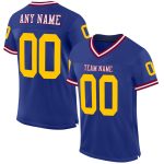 Royal Gold Maroon Custom Authentic Throwback Football Jersey, Mesh Design Custom Royal Gold-Maroon Mesh Authentic Throwback